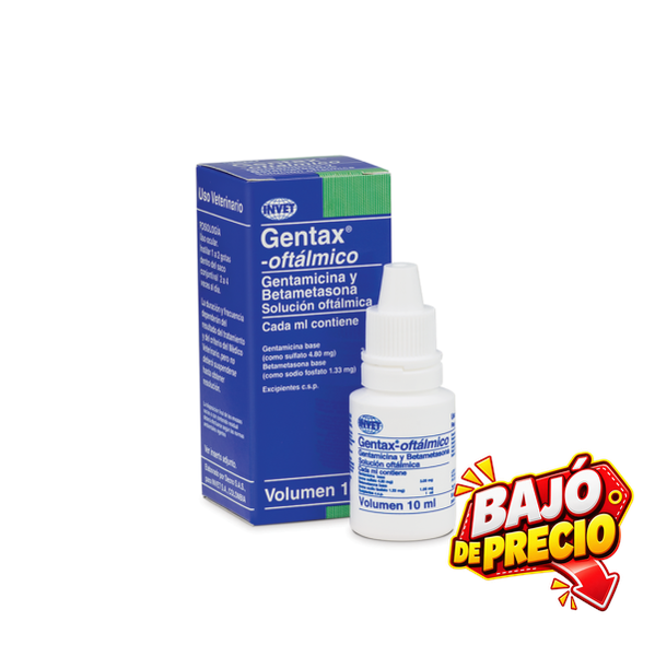 Gentax oftalmico 10 ml para todas