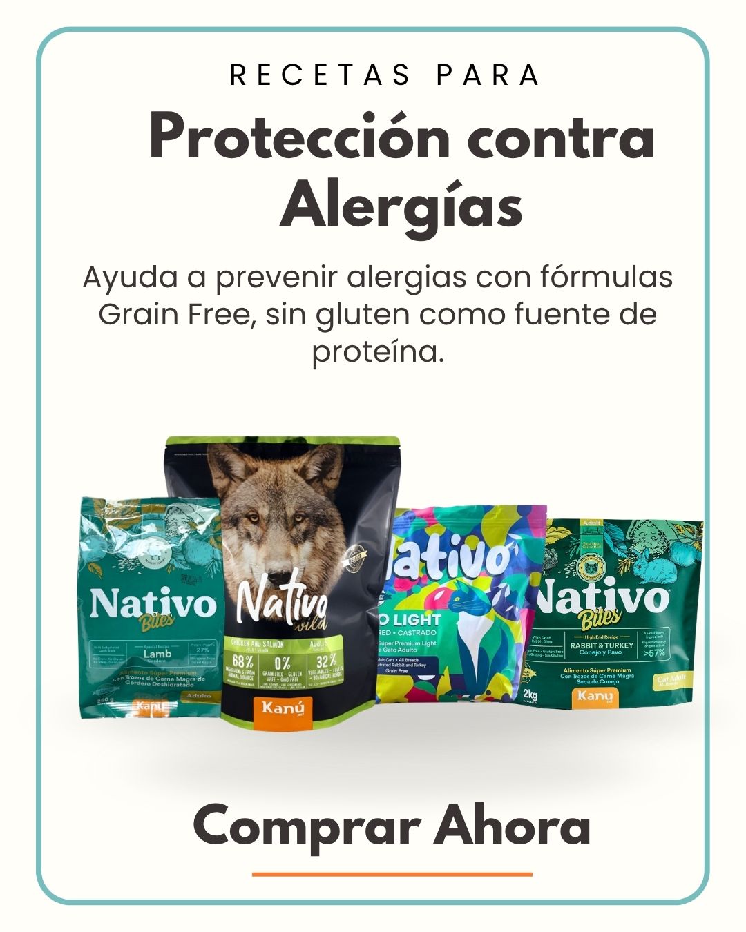 recetas Kanu pet para proteccion contra alergias alimentarias para mascotas