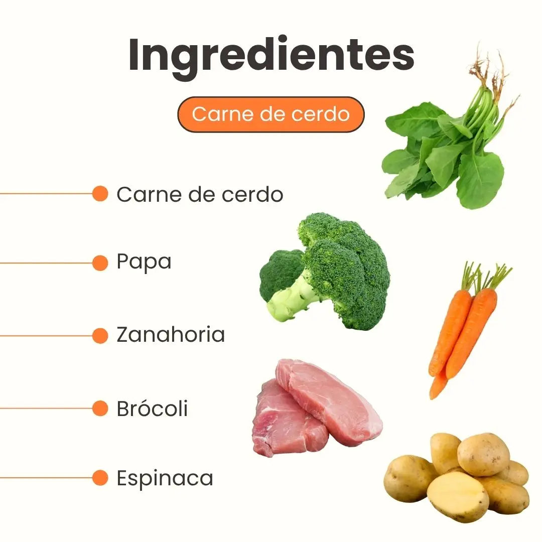ingredientes - Alimento húmedo Chef recipe Cerdo perros toda razas