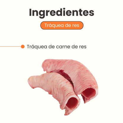 Snack Kanu Pet Traquea de Res para Perro, Un Solo ingrediente 100% natural