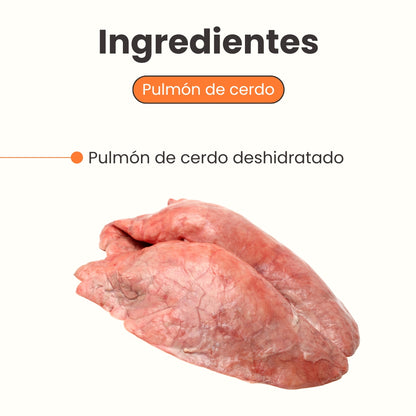 Snack Pulmón de Cerdo Deshidratado Kanu Pet para Perros en Frasco, Un Solo ingrediente 100% natural