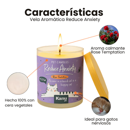 Vela Reduce Anxiety Kanu Pet para Gatos aroma Rose Temptation