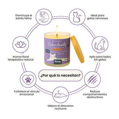 Vela Reduce Anxiety Kanu Pet para Gatos aroma Rose Temptation