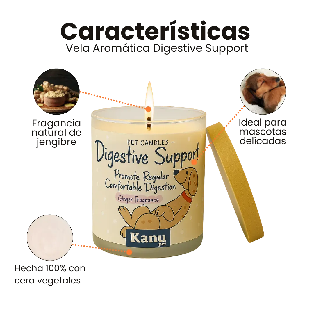 Vela Digestive Support Kanu Pet para Perros aroma Ginger