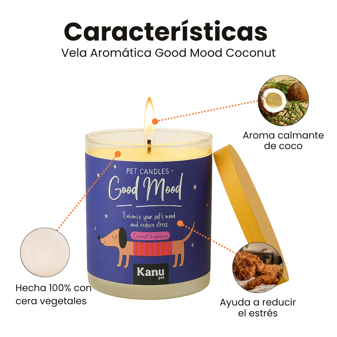 Vela Good Mood Pet para Perros aroma Coconut