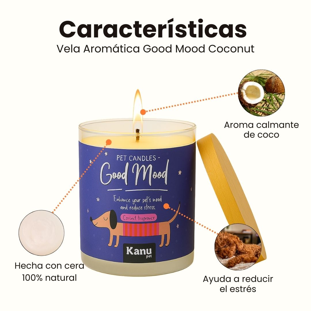 Vela Good Mood Pet para Perros aroma Coconut