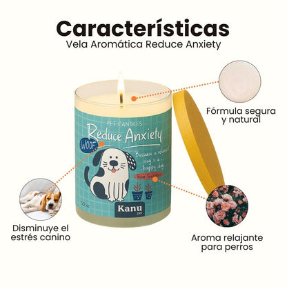 Vela Reduce Anxiety Kanu Pet para Perros aroma Rose Temptation