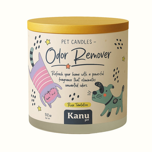 Vela eliminadora de olores Kanu Pet para perros y gatos aroma Rose Temptation
