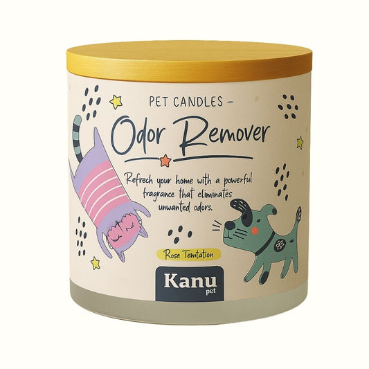 Vela eliminadora de olores Kanu Pet para perros y gatos aroma Rose Temptation