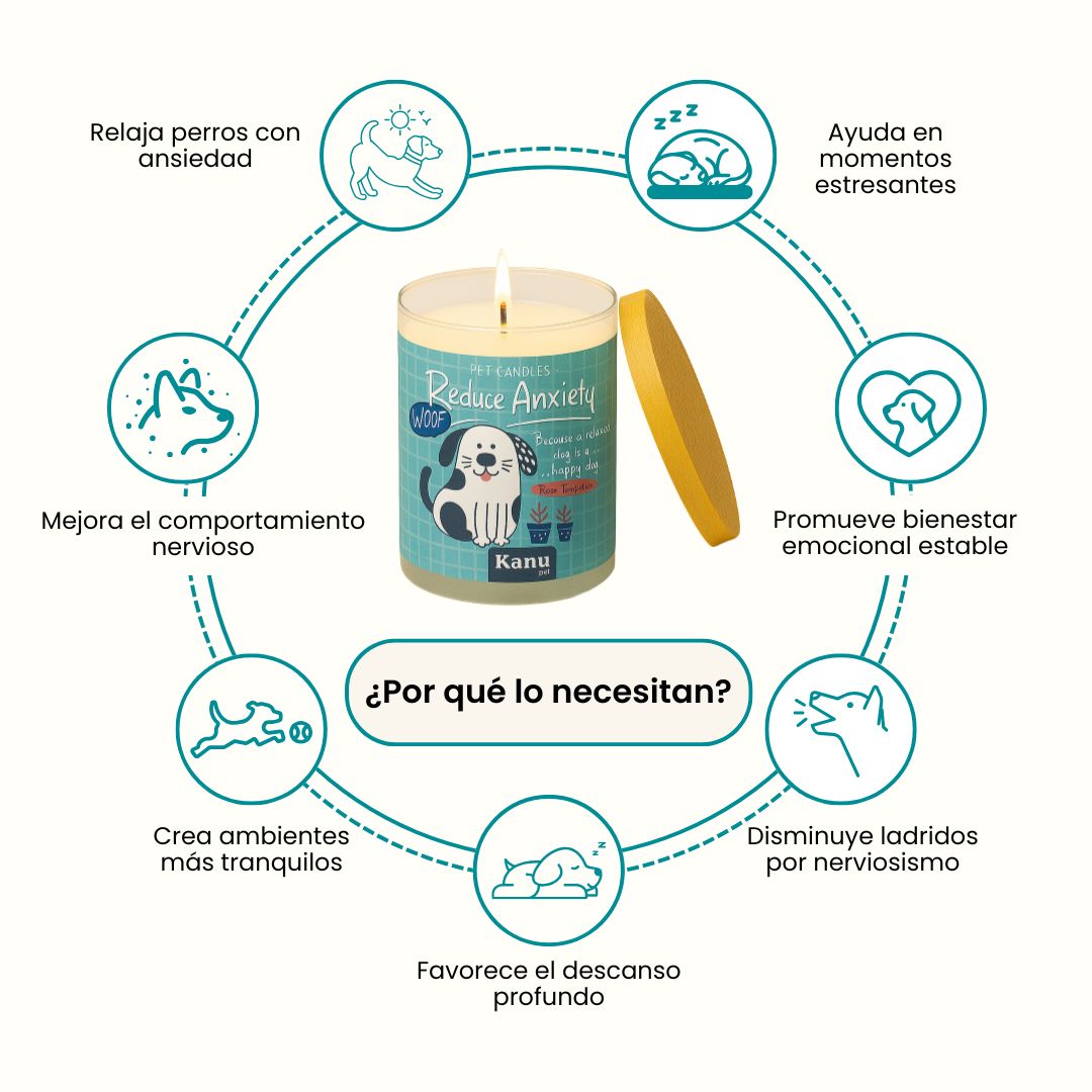 Vela Reduce Anxiety Kanu Pet para Perros aroma Rose Temptation