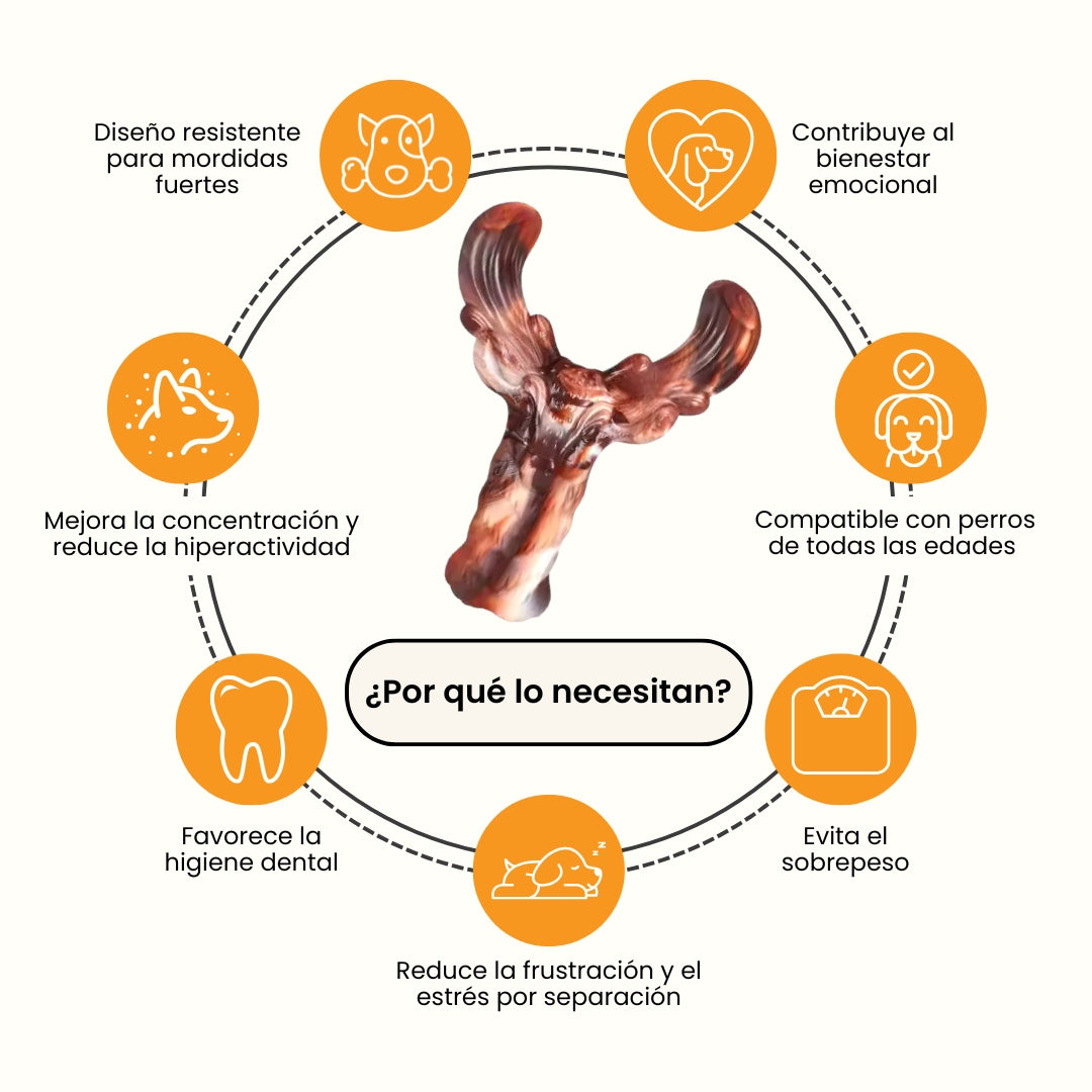 Juguete Masticable Tri Bone Sabor Carne Kanu Pet para Perro