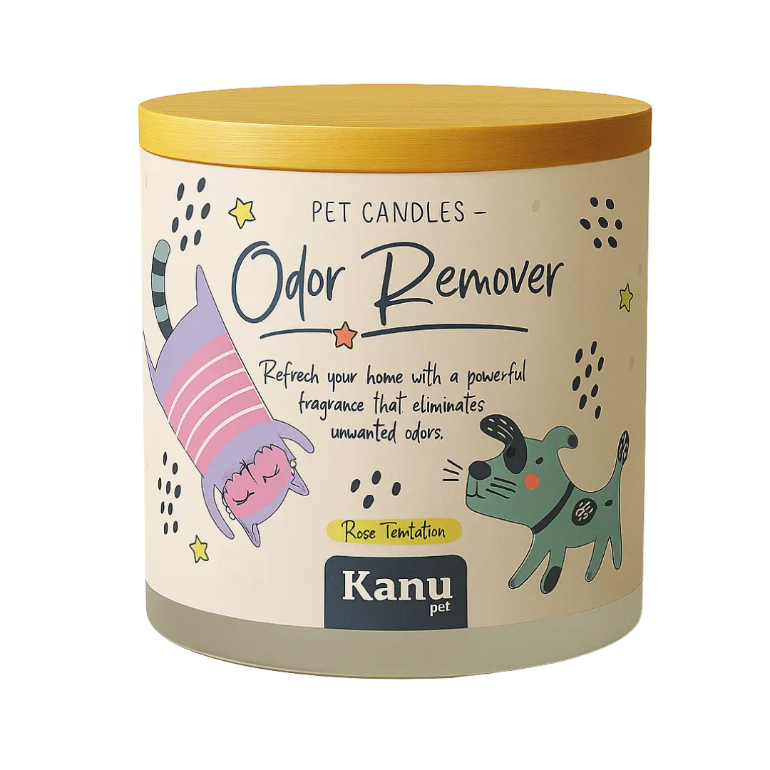 Vela eliminadora de olores Kanu Pet para perros y gatos aroma Rose Temptation