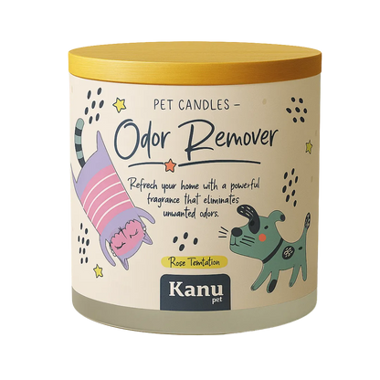 Vela eliminadora de olores Kanu Pet para perros y gatos aroma Rose Temptation