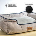 Cama Rectangular Ovejero Gris con Azul Kanu Pet para Perro