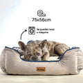 Cama Rectangular Ovejero Gris con Azul Kanu Pet para Perro