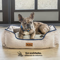 Cama Rectangular Ovejero Gris con Azul Kanu Pet para Perro