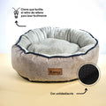 Cama Redonda Ovejero Gris Con Azul Kanu Pet Para Perro