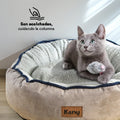 Cama Redonda Ovejero Gris Con Azul Kanu Pet Para Perro