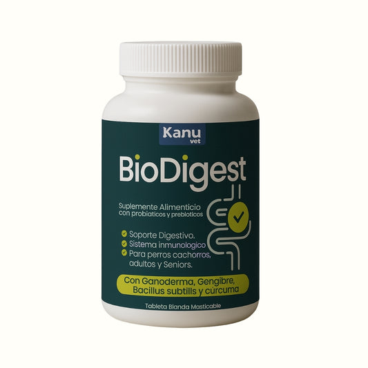 Suplemento Digestivo BioDigest con Probióticos Kanu Pet para Perros de Todas las Edades