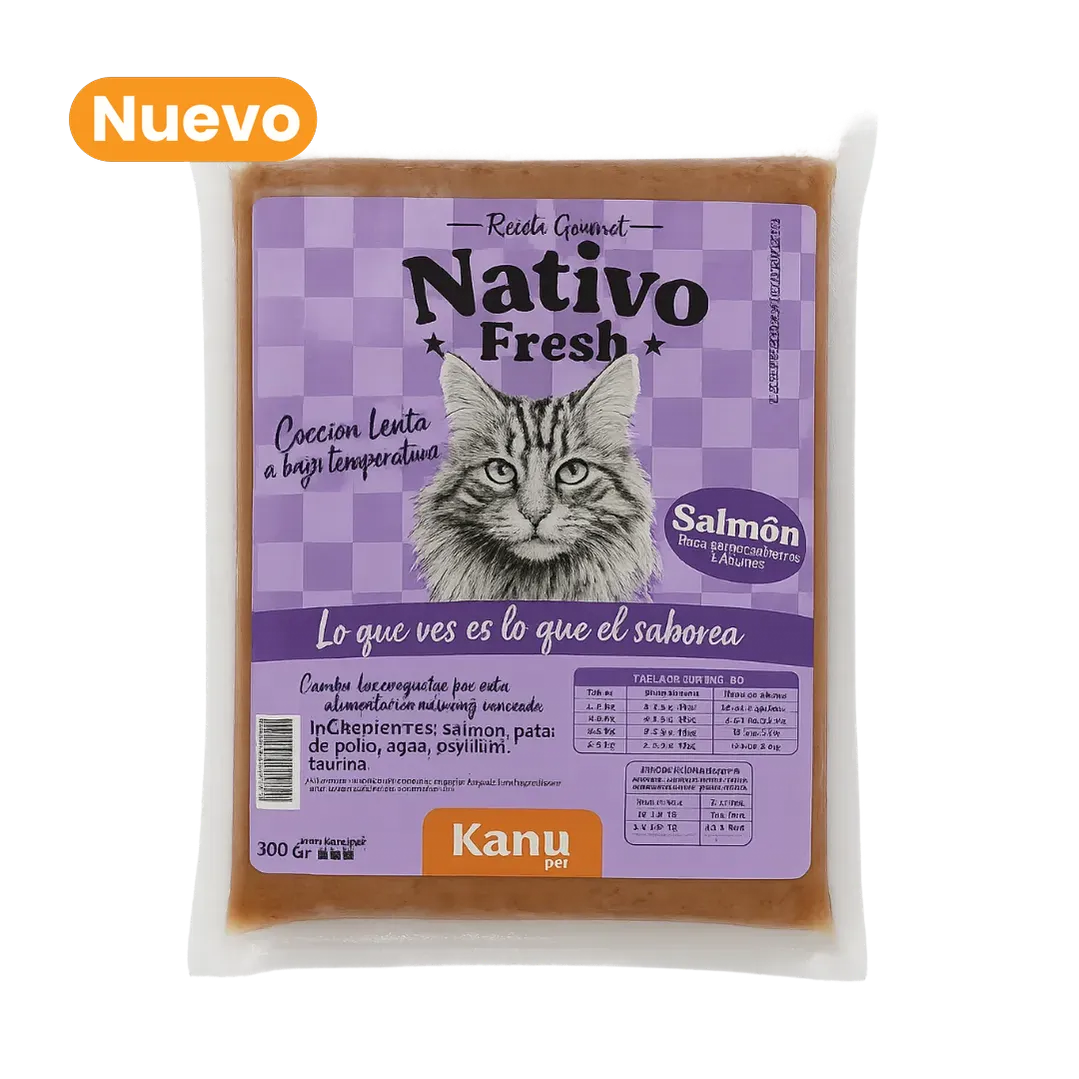 Alimento Congelado Nativo Fresh Salmón Kanu Pet para Gato Adulto y Cachorro