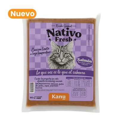 Alimento Congelado Nativo Fresh Salmón Kanu Pet para Gato Adulto y Cachorro