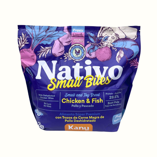 Alimento seco Nativo Small Bites Pollo y Pescado Kanu Pet para cachorros pequeños y miniaturas