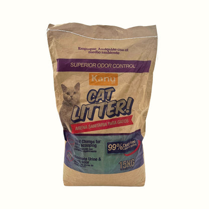 Arena de Bentonita  Kanu Pet  Cat Litter para Gatos. 99% libre de Polvo. Aglomera al Instante