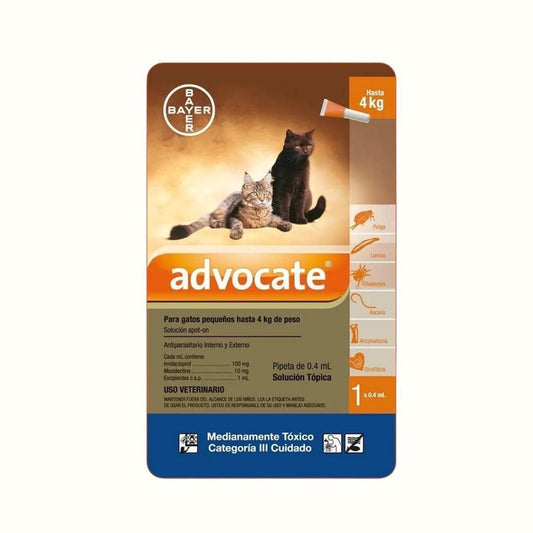 Antipulgas Advocate hasta 4 KG x 1 unidad para Gato-Kanu Pet