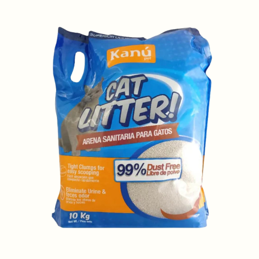 Arena de Bentonita  Kanu Pet  Cat Litter para Gatos. 99% libre de Polvo. Aglomera al Instante