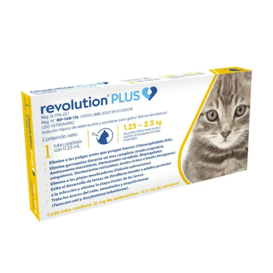 Antipulgas Revolution Plus TBX1 para Gatos (1,25 Kg a 2,5 Kg)
