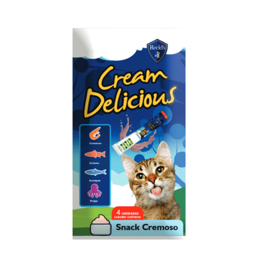 Snack Cremoso Cream Delicious Reeld’s Sobre 4 Sticks para Gatos