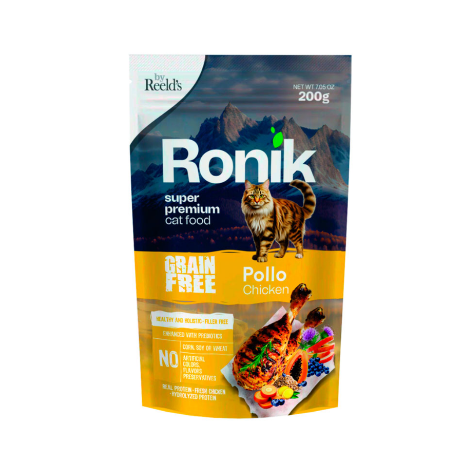 Alimento Húmedo Ronik Grain Free Pollo Reeld’s Sobre para Gatos