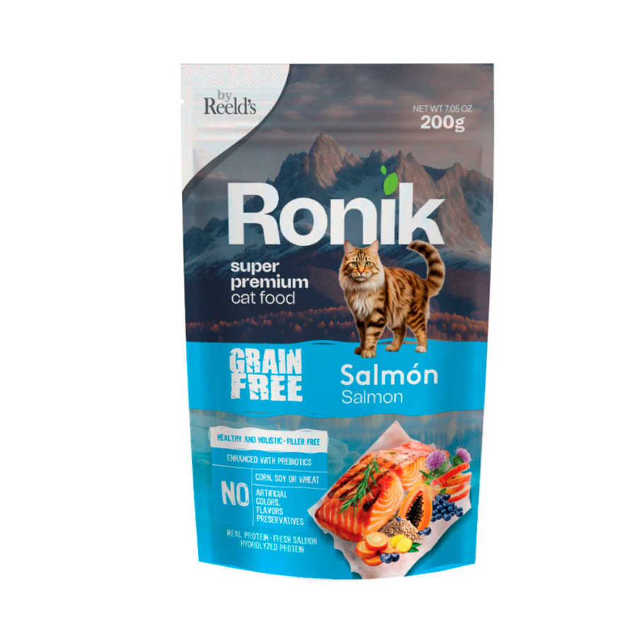 Alimento Húmedo Ronik Grain Free Salmón Reeld’s Sobre para Gatos