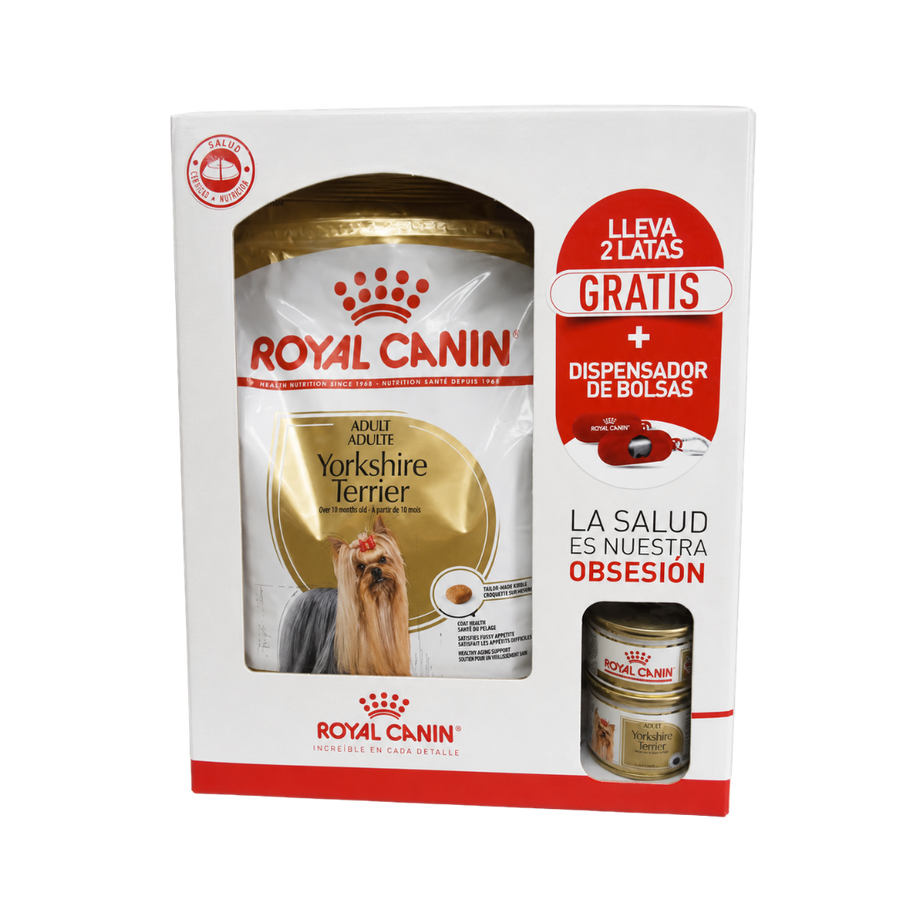 Alimento Seco Royal Canin Mix Yorkshire Adulto + 2Latas  + Poop Bag Especial Pack