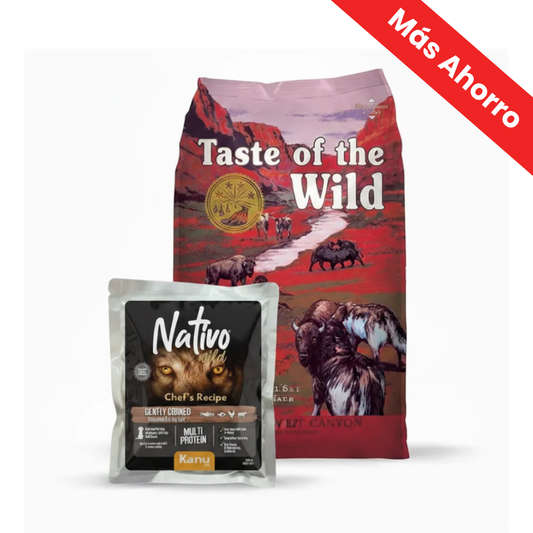 Paquete Taste of the Wild Southwest Canyon+ Nativo Wild Chef’s Recipe Multi Protein Kanu Pet para Perros
