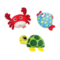 Set x 3 Juguete Interactivo Cangrejo, Tortuga y Pez Kanu Pet para Perro
