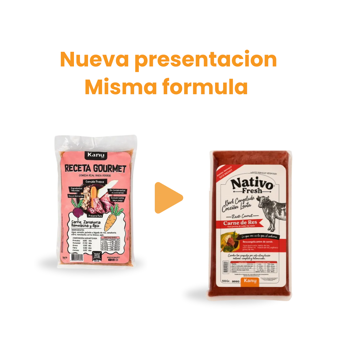 Alimento Congelado Nativo Fresh sabor a Carne de Res Hígado y Remolacha Kanu Pet para Perros 100% Comida Real