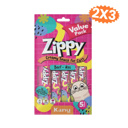 Snack Cremoso Zippy Kanu Pet para Gatos sabor Res