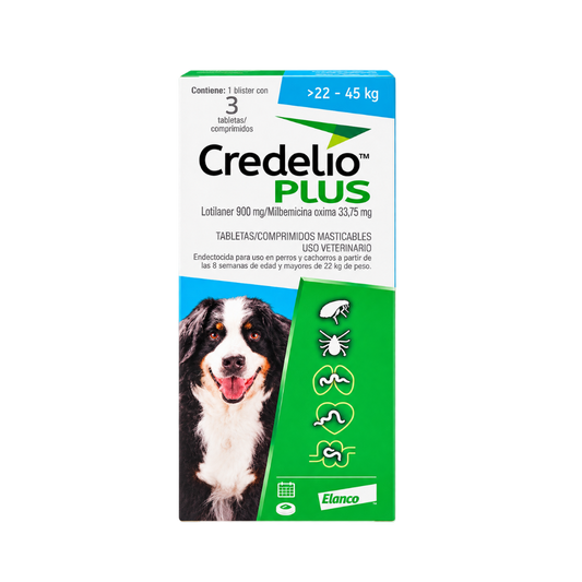 Antipulgas Credelio Plus Masticable 22 - 45Kg  para Perros