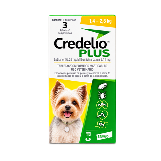 Antipulgas Credelio Plus Masticable 1.4 - 2.8Kg  para Perros