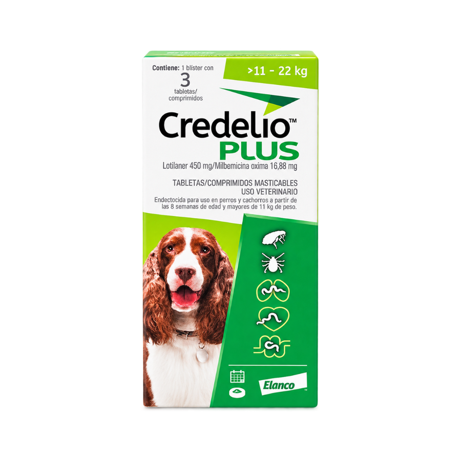 Antipulgas Credelio Plus Masticable 11 - 22Kg  para Perros