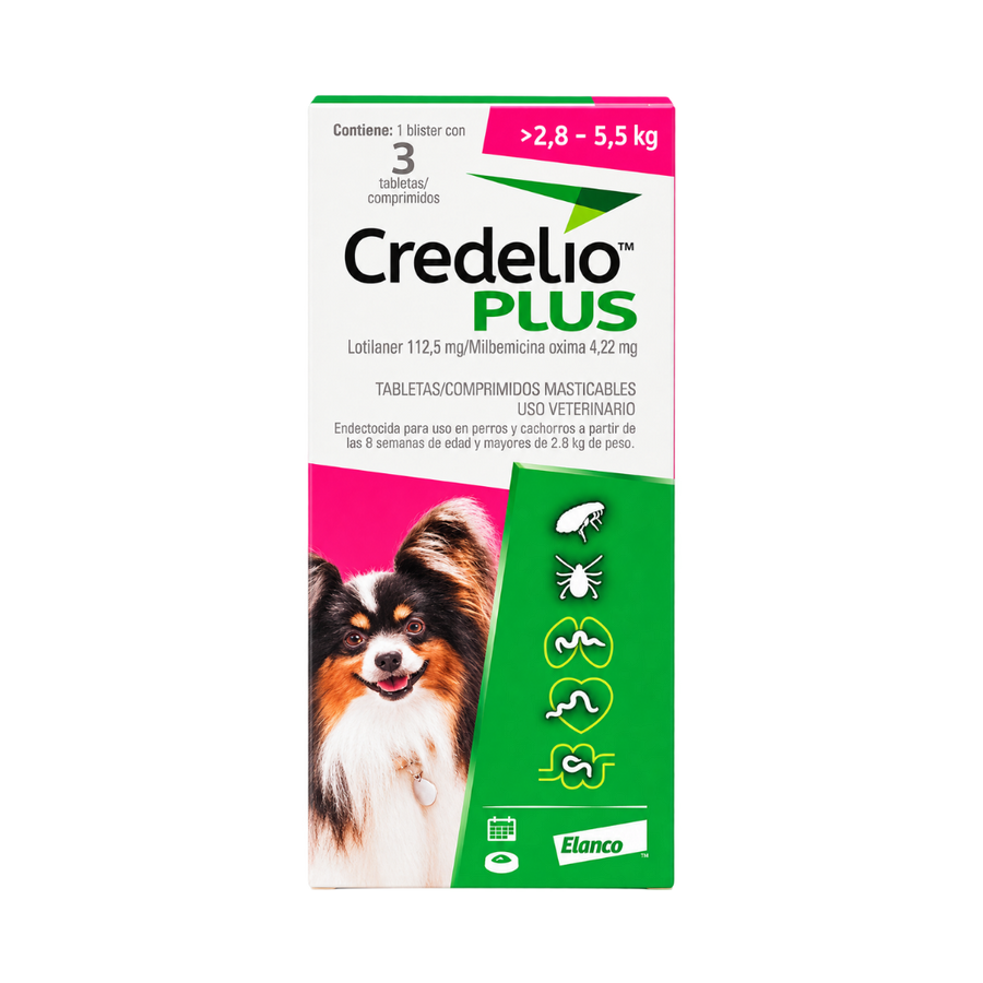 Antipulgas Credelio Plus Masticable 2.8 - 5.5Kg  para Perros
