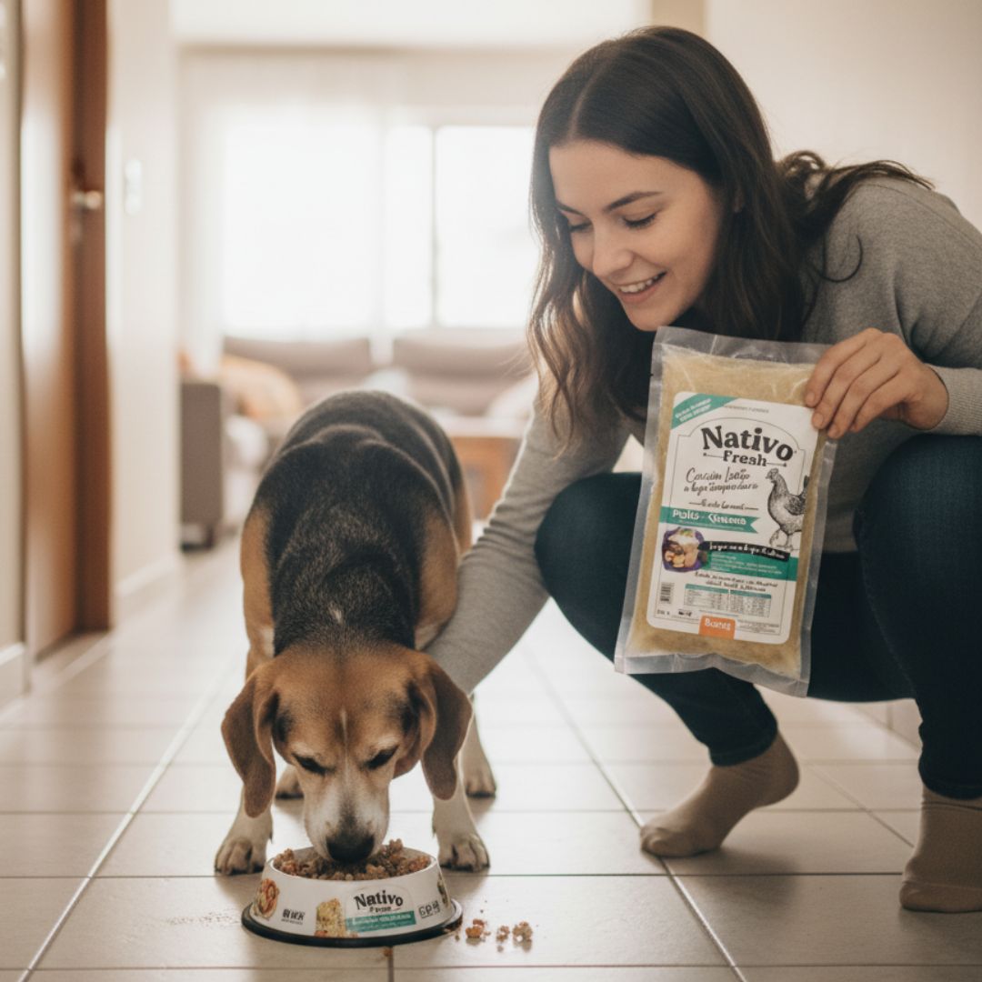Alimento Congelado Nativo Fresh sabor a Pollo y Quinoa Kanu Pet para perros.