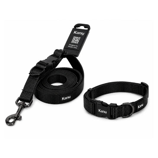 Combo Collar/Correa Negro Kanu Pet para Perro