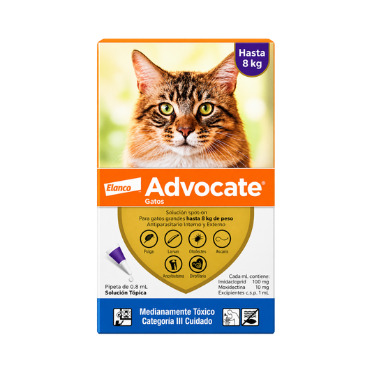 Antipulgas interno-externo Advocate 4-8 kg para Gatos