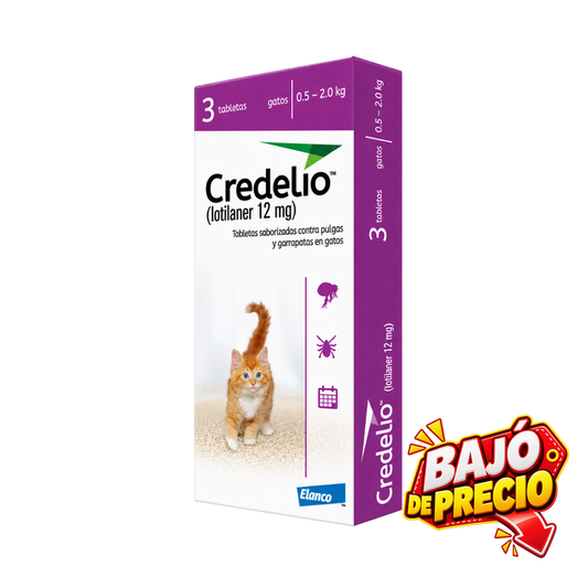 Antipulgas Credelio 12 mg Comprimido Masticable para Gatos (0,5-2 kg)