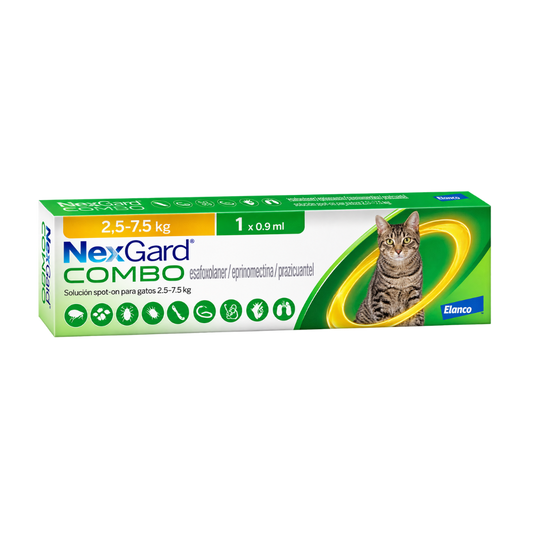 Antipulgas Nexgard Combo  para Gatos  L de 2.5 a 7.5 Kg Una sola 1 Dósis