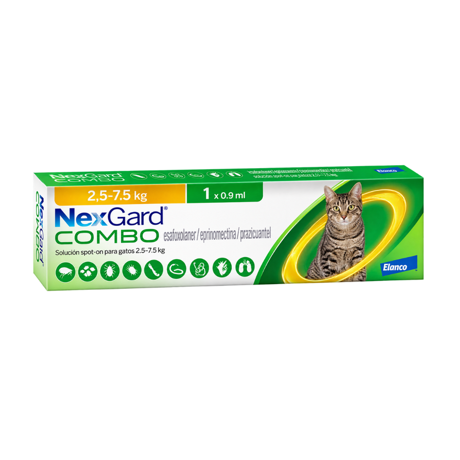Antipulgas Nexgard Combo  para Gatos  L de 2.5 a 7.5 Kg Una sola 1 Dósis