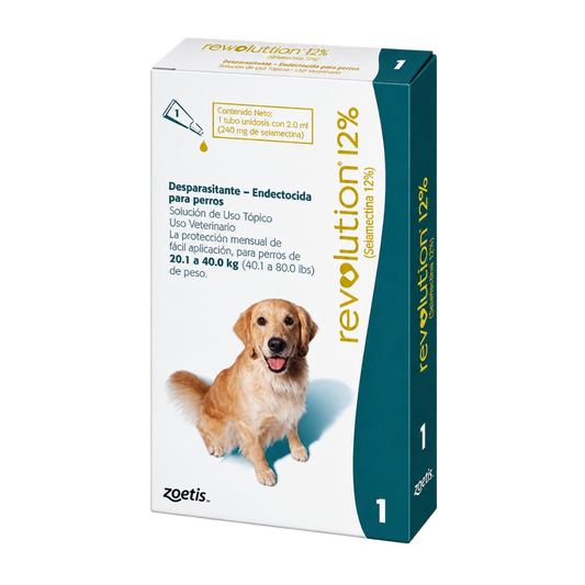 Antipulgas Revolution 12 % Verde Selamectina pipeta para Perros