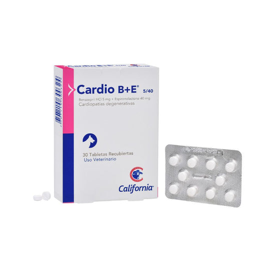 Antihipertensivo Cardio B + E 5 mg Tabletas para Perros y Gatos